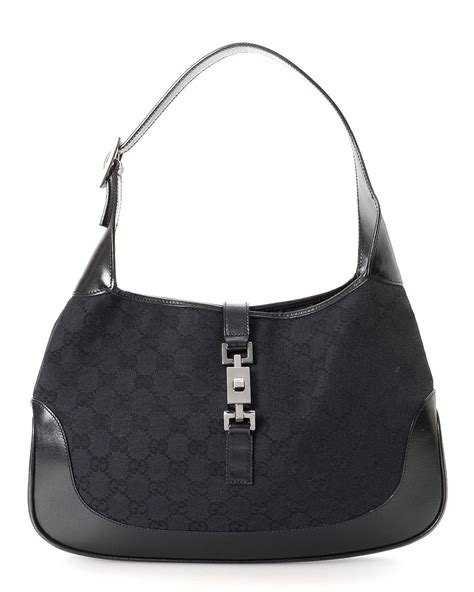 gucci jackie shoulder bag black|gucci vintage jackie shoulder bag.